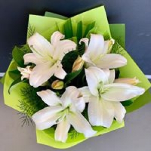 White Oriental Lily Bouquet